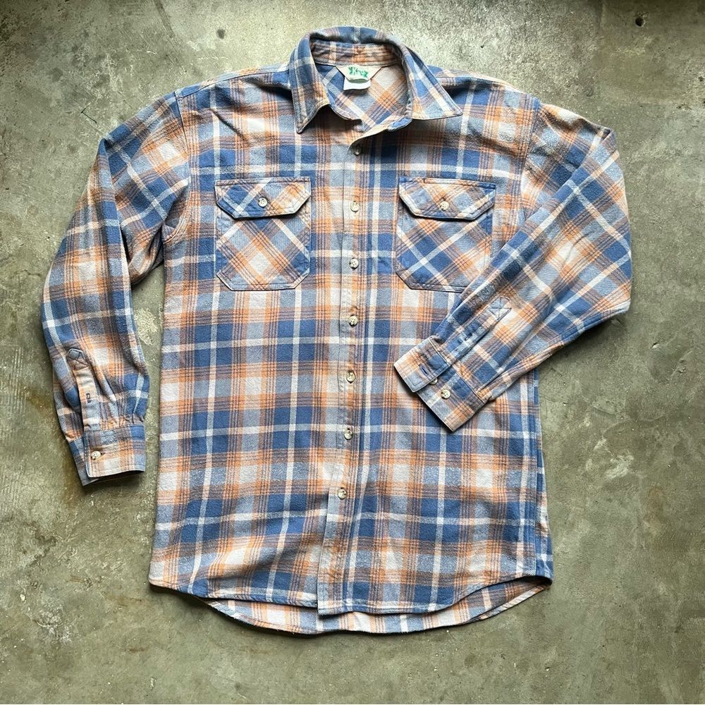 Vintage KEY Flannel size Large Shacket button down shirt